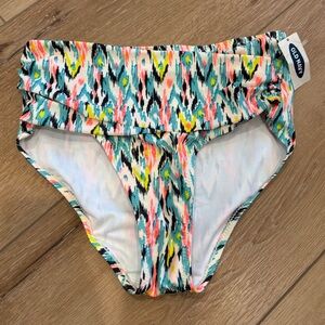 High Rise Cross Front Bikini Bottoms